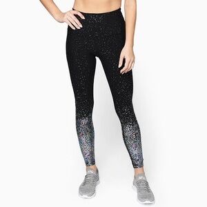 Beyond Yoga Colorful Speckled Leggings in Multi Black, Size S